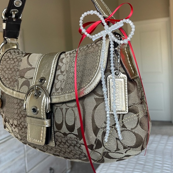 COACH SOHO Brown Signature Canvas Patchwork Hobo Bag - Picture 3 of 15